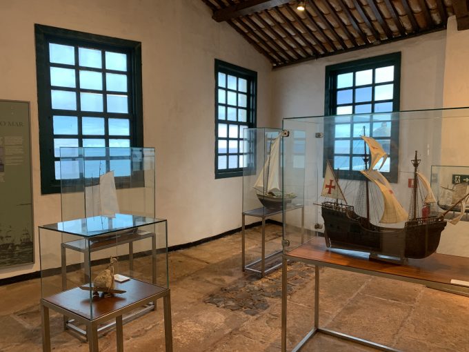 Interior of the exhibition of the Nautical Museum of Bahia in Salvador