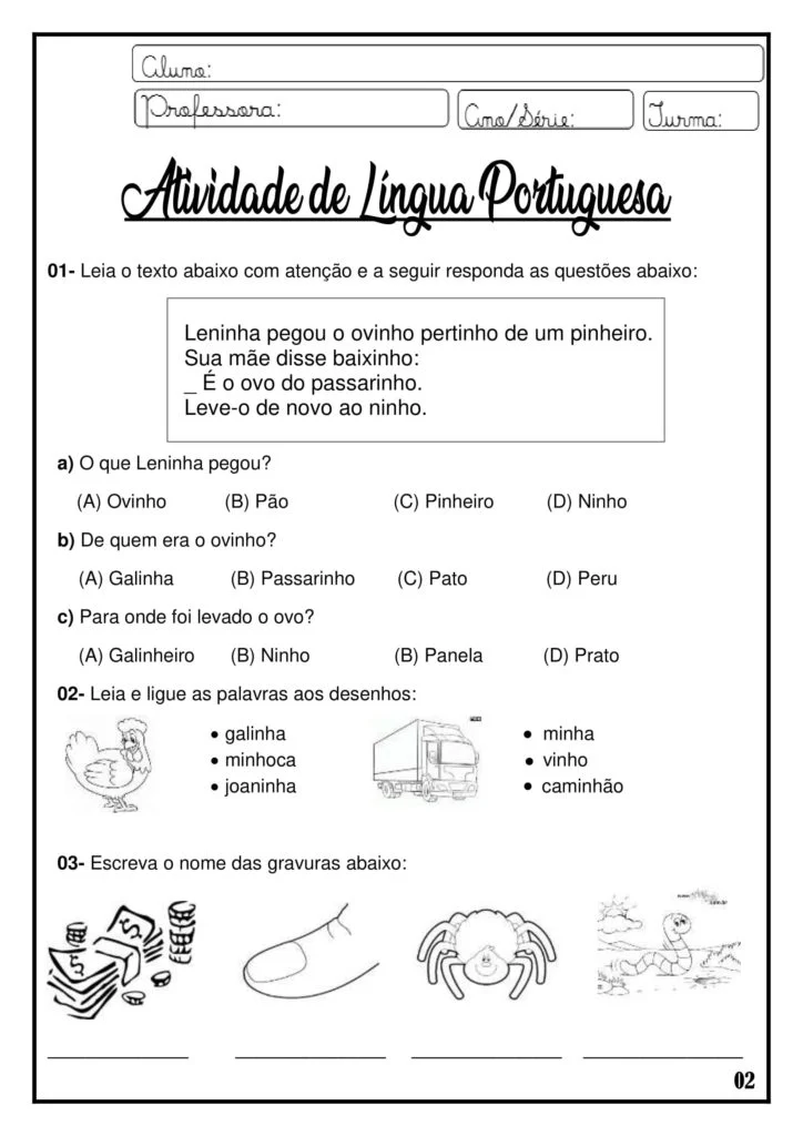 Atividades para Formar Palavras no 2º Ano