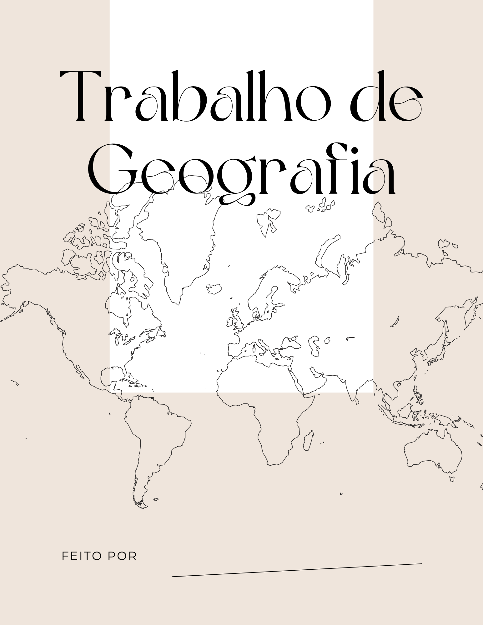 Capa De Trabalho De Geografia Modelos Bonitos Arqbahia