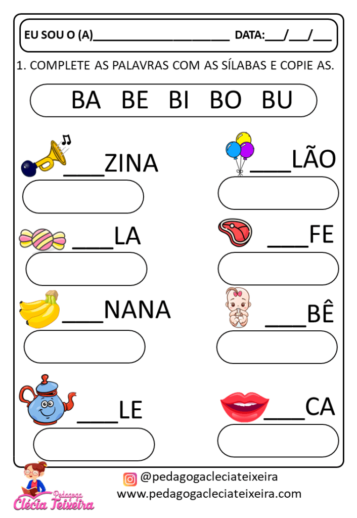 activity about syllables 2 year