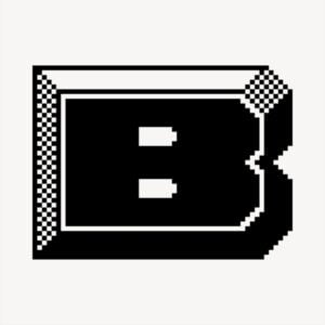 B letter clipart, 8-bit font