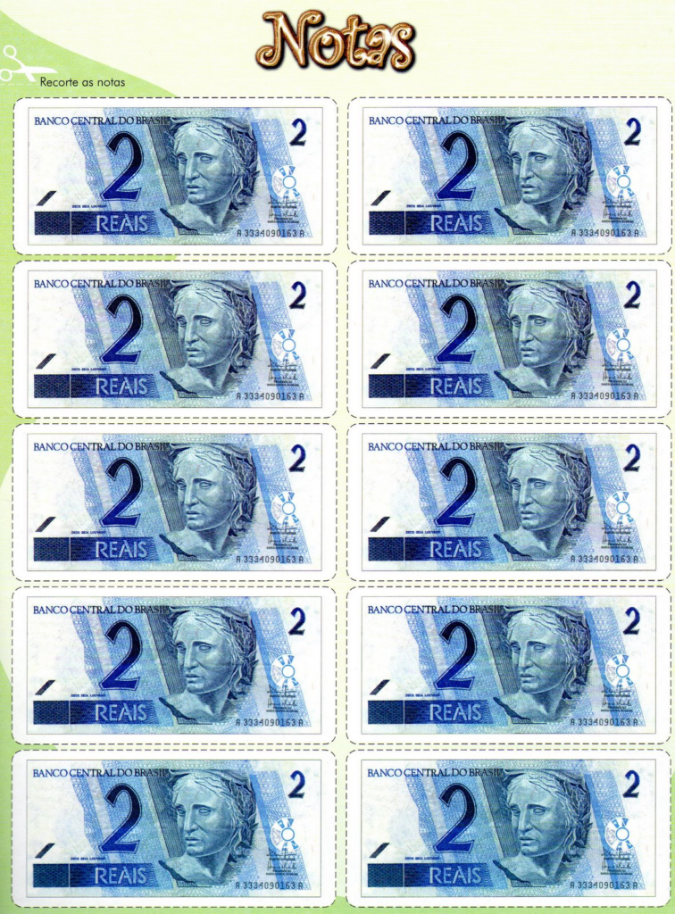 modelo de dinheiro nota de 2 para imprimir