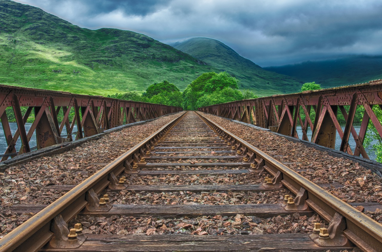 railway rails track train 2439189